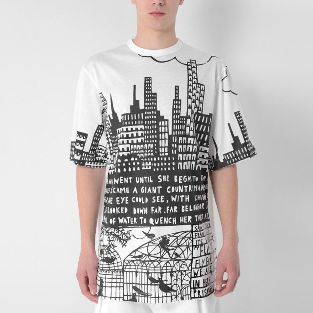 Juun.J x Rob Ryan Fly Over T-Shirt, Gray